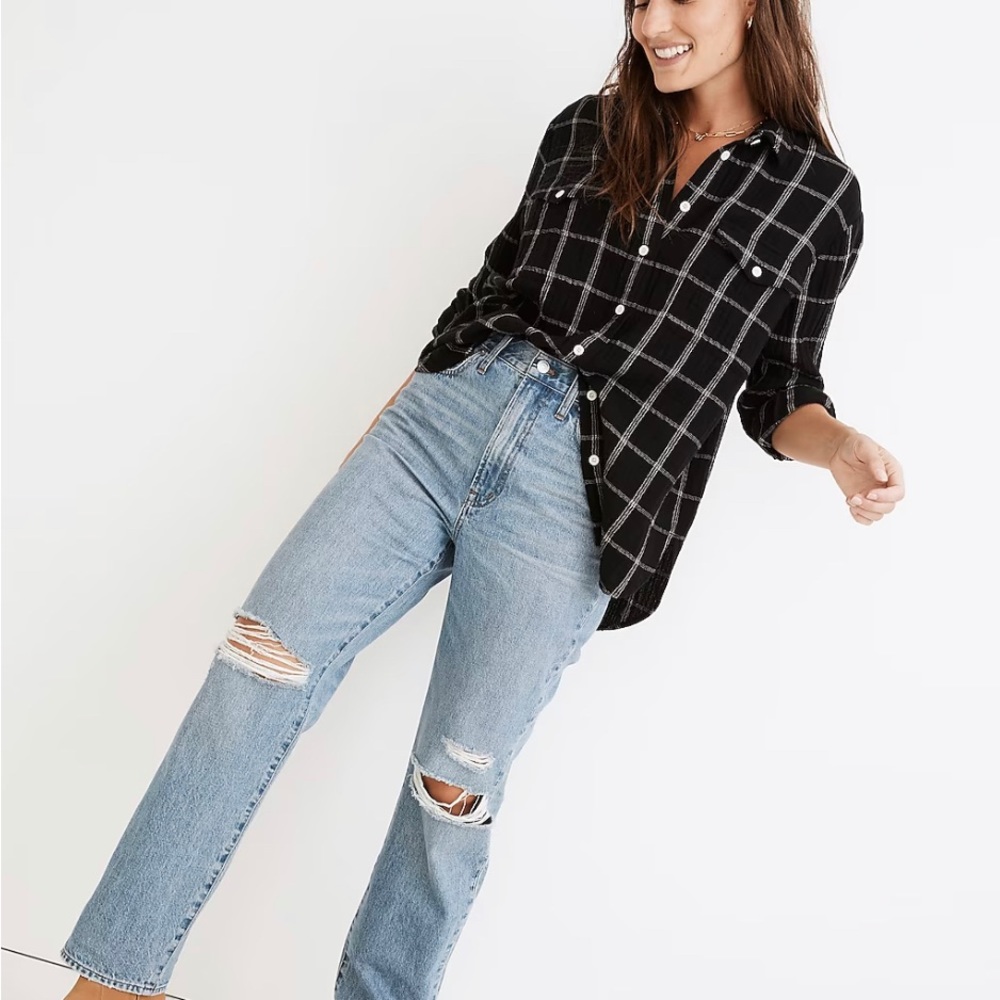 NWT Madewell the Perfect Vintage Straight Jean ripped